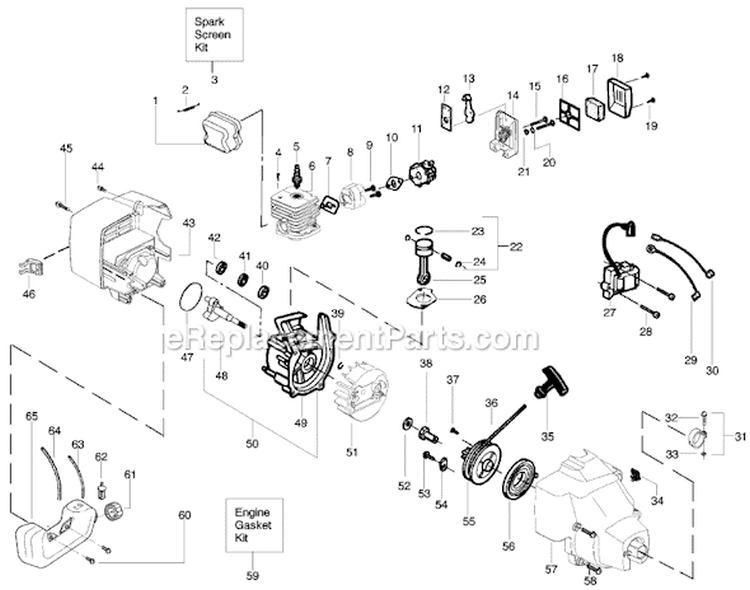 Page A Diagram and Parts List for XT250 Type 2 Weed Eater Trimmer